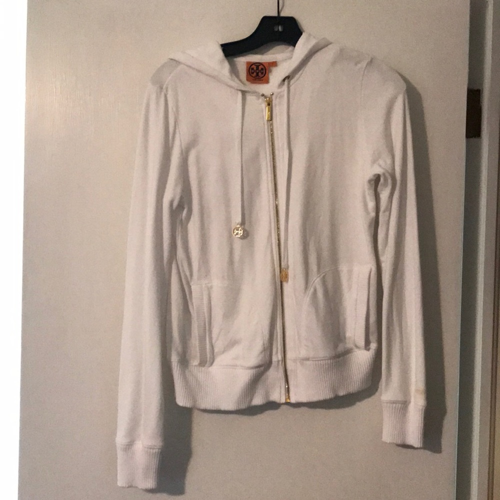 Tory Burch logo zip cotton jacket